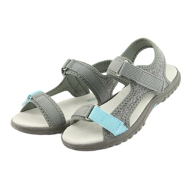 American Club Amerikanische Sandalen mit RL10 Ledereinsatz Grau/Blau 3