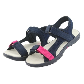 Sandalen mit einem American Club RL10 Marine-Ledereinsatz rosa navy blau 3