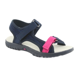 Sandalen mit einem American Club RL10 Marine-Ledereinsatz rosa marineblau 1
