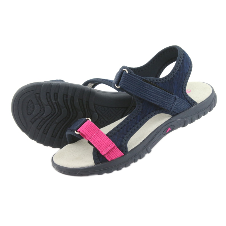 Sandalen mit einem American Club RL10 Marine-Ledereinsatz rosa marineblau 4