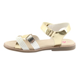 American Club GC23 Metallic-Mädchensandalen weiß grau gelb 2