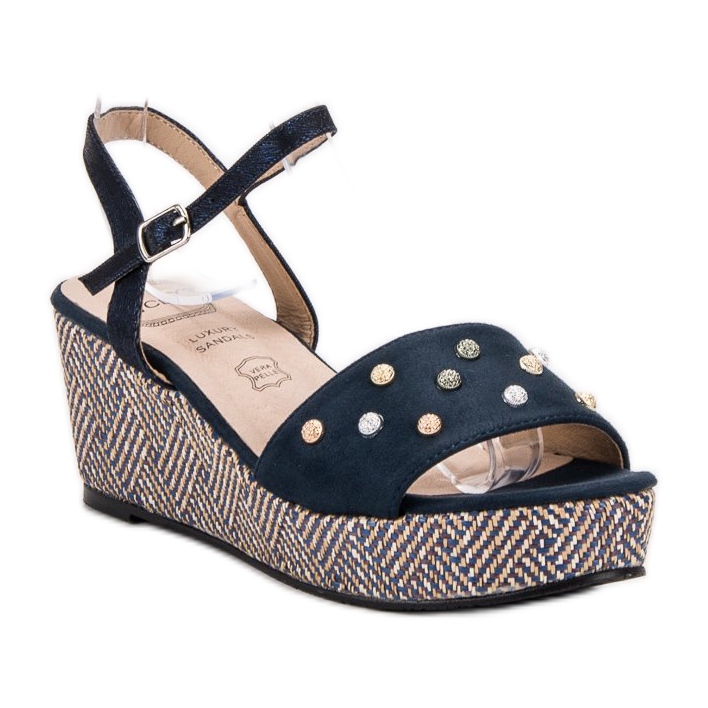 Aclys Lässige Keilsandalen blau marineblau 1