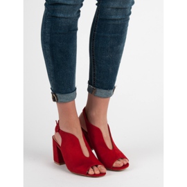 Milaya Stilvolle geschlossene Sandalen rot 2