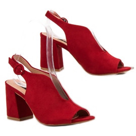 Milaya Stilvolle geschlossene Sandalen rot 1