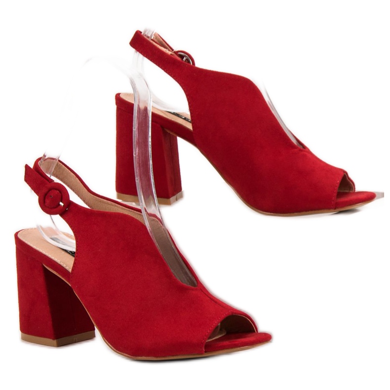 Milaya Stilvolle geschlossene Sandalen rot 1