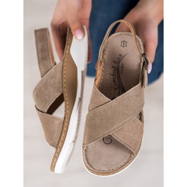 Filippo Ledersandalen auf der Plattform braun 1