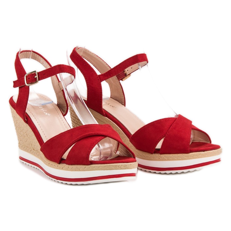 Anesia Paris Modische rote Sandalen 1