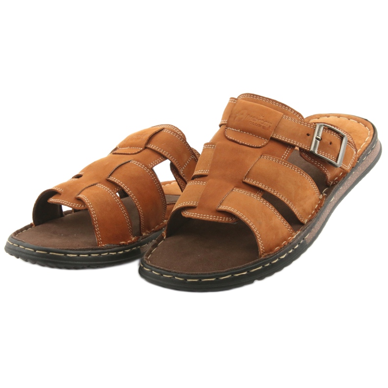 American Club Amerikanische Männer Flip Flops Leichtes Podka06 Brown braun 3