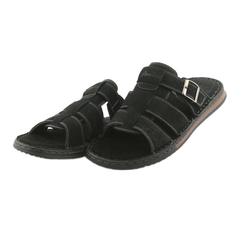 American Club Amerikanische Männer Flip Flops Leichtes Podka06 Schwarz 3