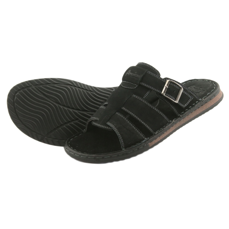 American Club Amerikanische Männer Flip Flops Leichtes Podka06 Schwarz 4