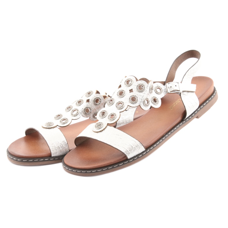 Sergio Leone Sandalen für Damen weiß grau 3