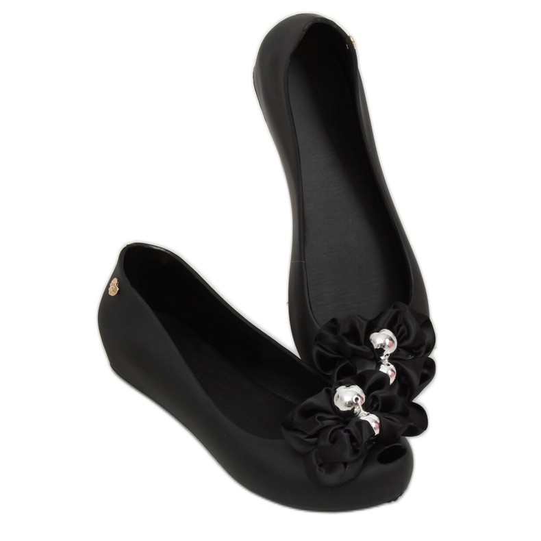 Meliski Ballerinas mit schwarzer Schleife CK-86P Schwarz 1