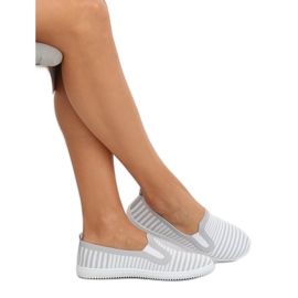 Graue XJ-2909 Graue Slip-On-Sneakers weiß 1