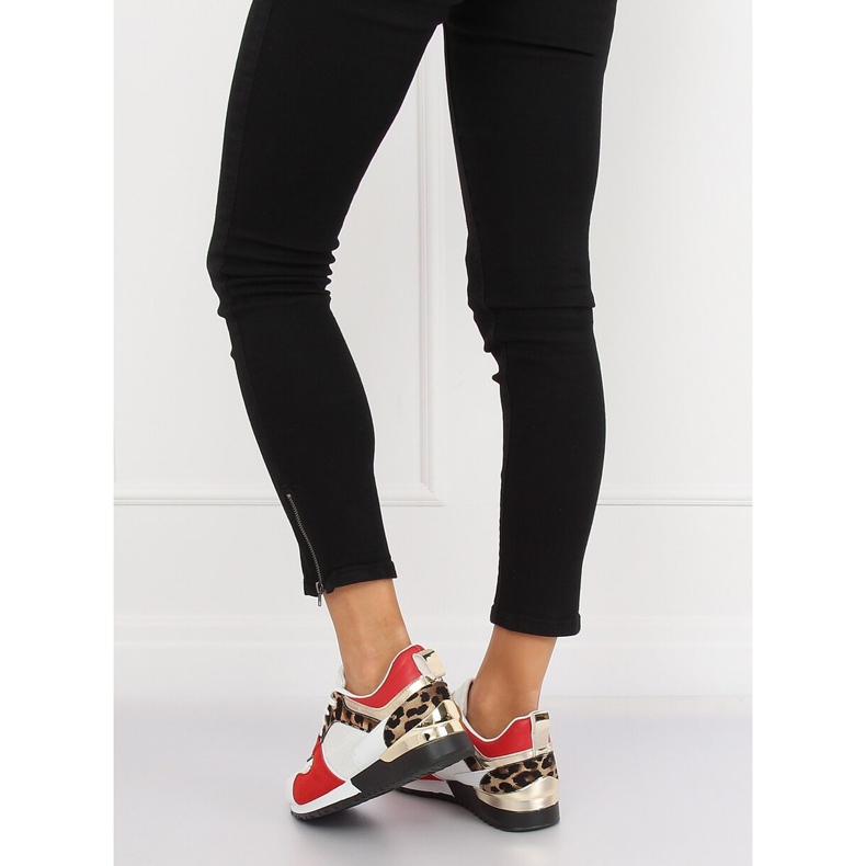 Weiße Sportschuhe B-01 WEISS / LEOPARD schwarz braun mehrfarbig 1