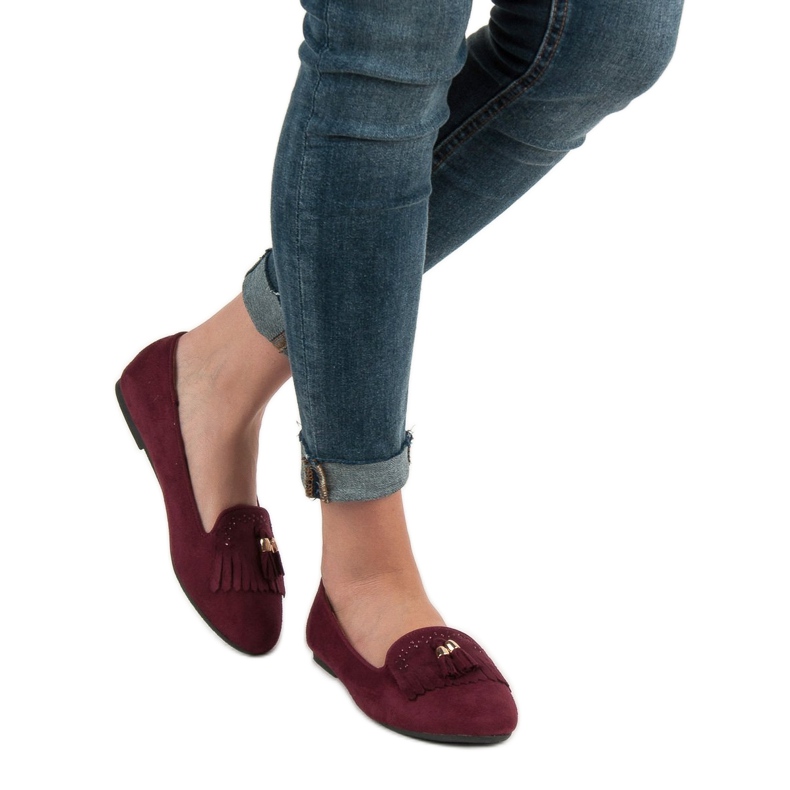 SHELOVET Loafer mit Fransen rot 1