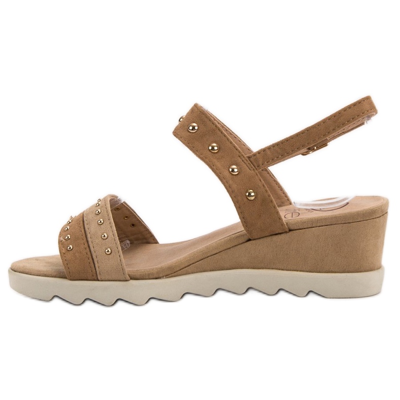 Kylie Sandalen mit Strasssteinen braun 2