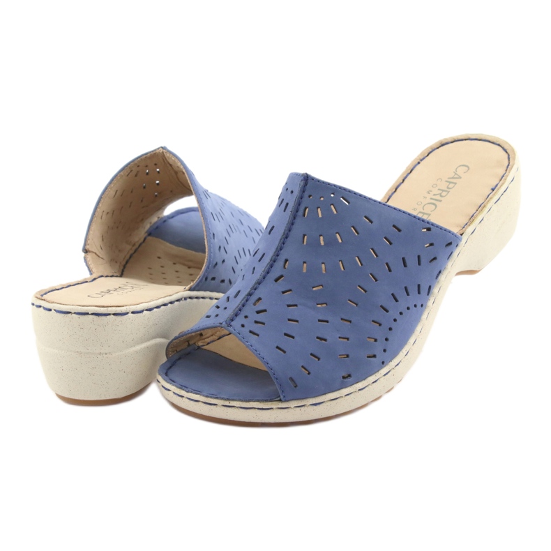 Damen Hausschuhe Keil Caprice 27351 Jeans blau 4