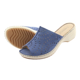 Damen Hausschuhe Keil Caprice 27351 Jeans blau 5