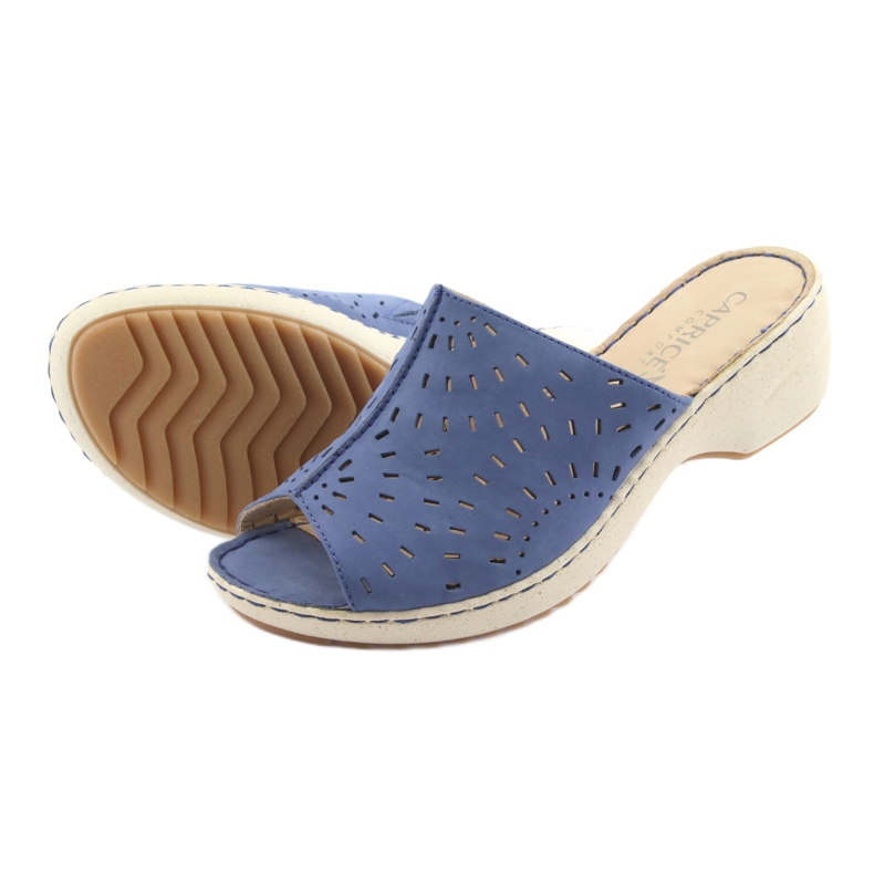 Damen Hausschuhe Keil Caprice 27351 Jeans blau 5