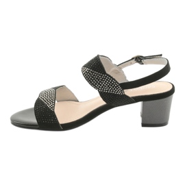 Sergio Leone Sandalen auf dem SK795 Post Black mit Zirkonen schwarz 2