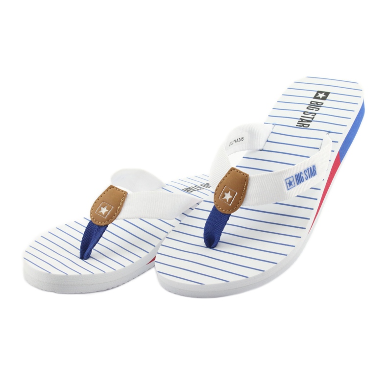 Big Star Flip-Flops auf Keilabsatz weiß braun blau rot 3