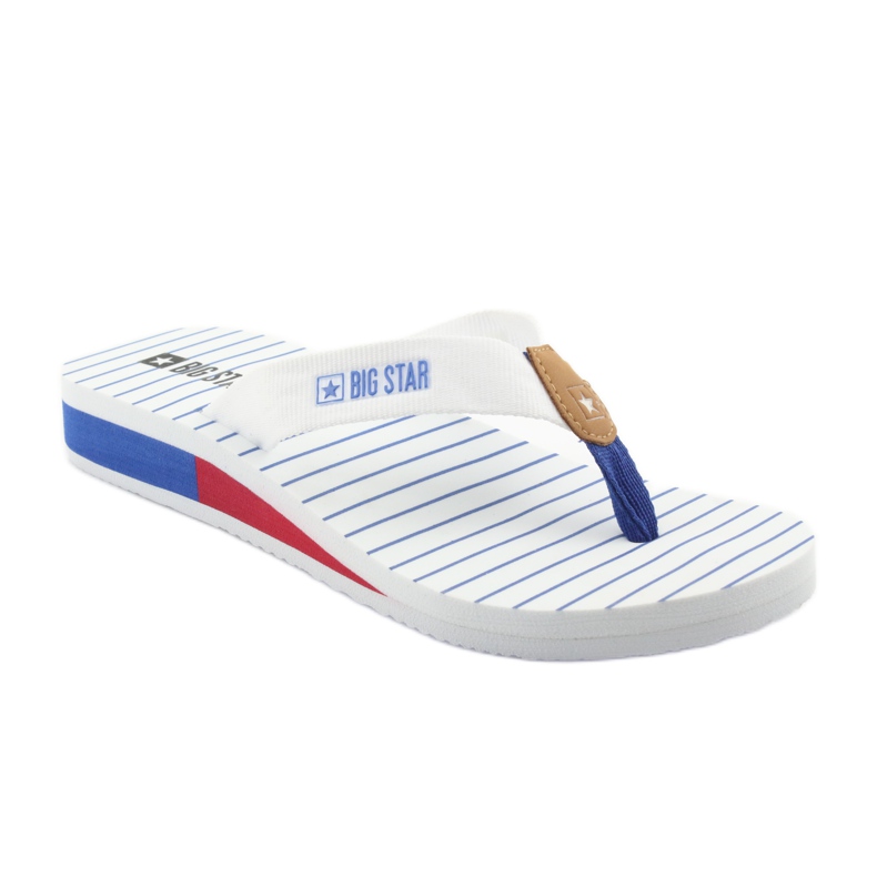 Big Star Flip-Flops auf Keilabsatz weiß braun blau rot 1