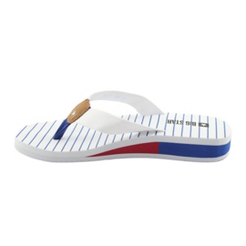 Big Star Flip-Flops auf Keilabsatz weiß braun blau rot 2