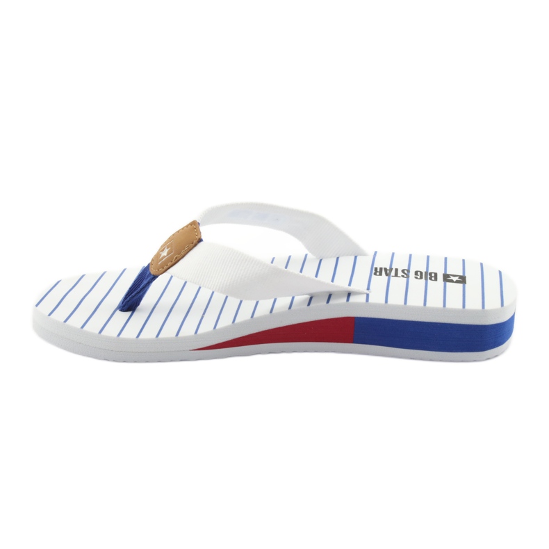 Big Star Flip-Flops auf Keilabsatz weiß braun blau rot 2