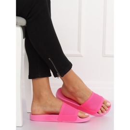 Hausschuhe mit gestricktem rosa Gürtel PT-110 Fuchsia 1