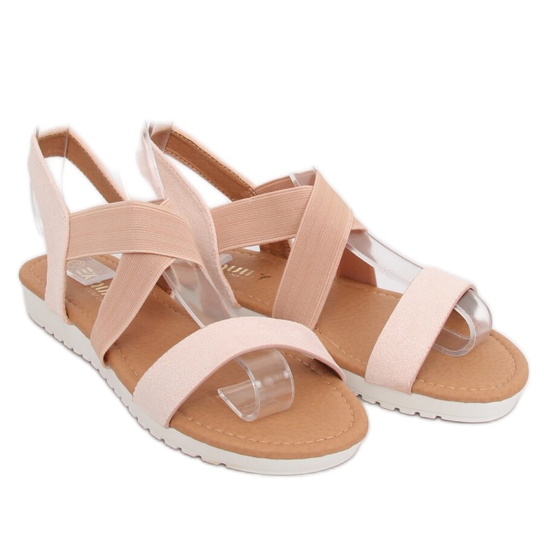Beige Damensandalen X565 Champagner braun rosa 1