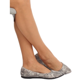Graue Damen Ballerinas HH16 Snake mehrfarbig 1