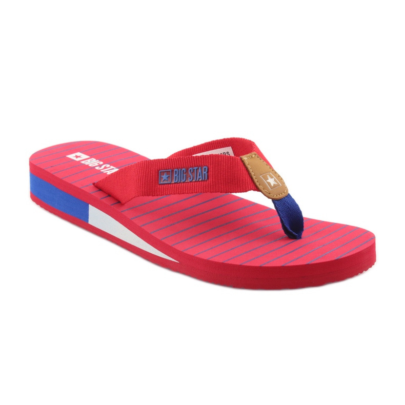 Big Star Flip-Flops auf Keilabsatz braun blau rot 1