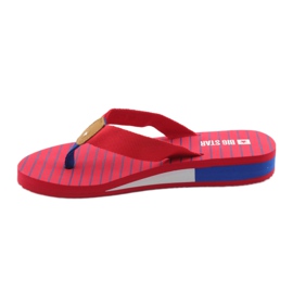Big Star Flip-Flops auf Keilabsatz braun blau rot 2