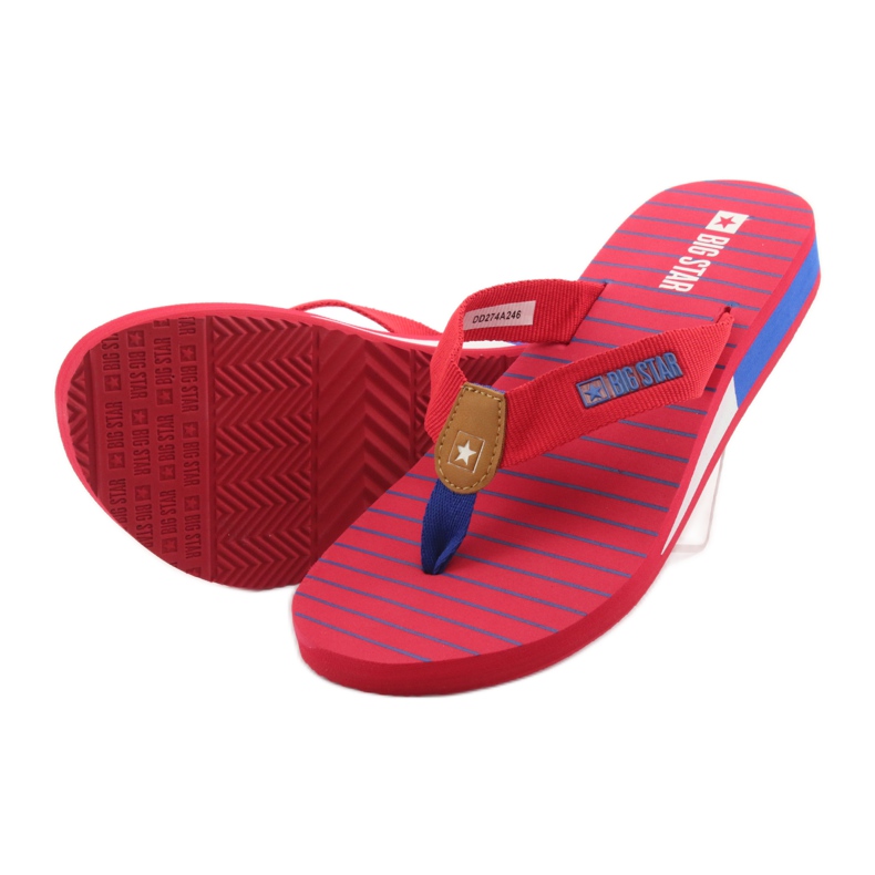 Big Star Flip-Flops auf Keilabsatz braun blau rot 4