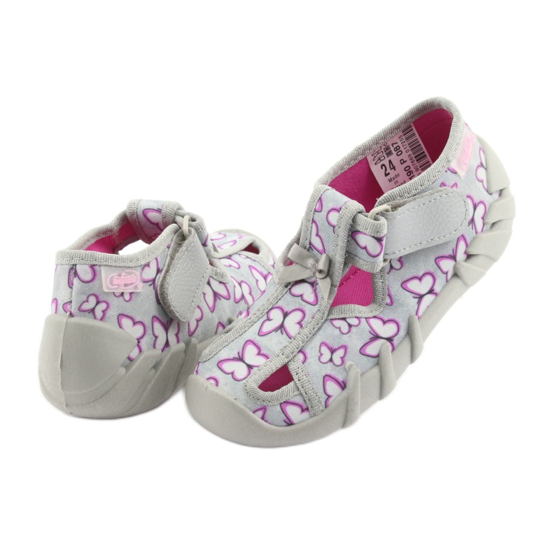 Befado Kinderschuhe 190P087 lila grau 4