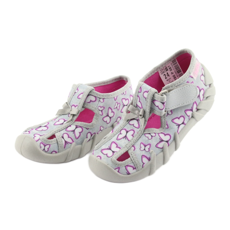 Befado Kinderschuhe 190P087 lila grau 3