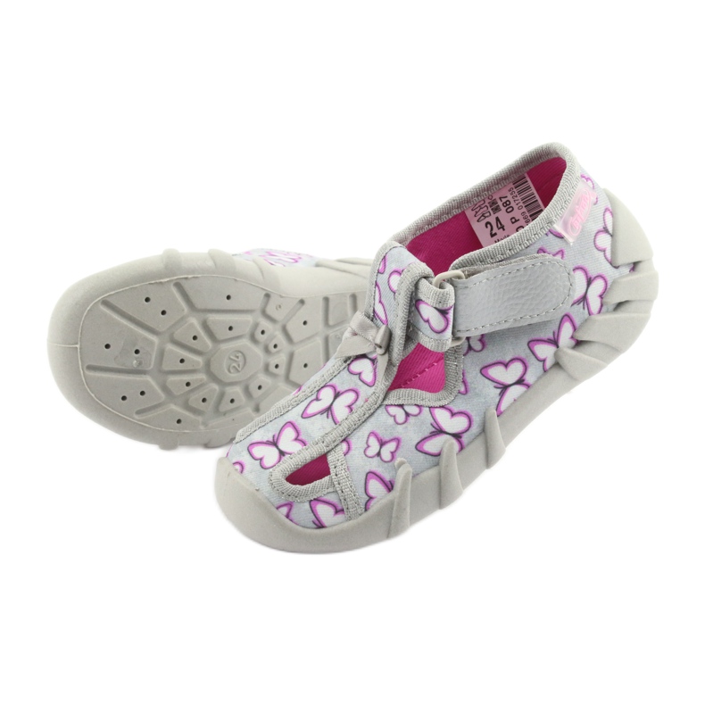 Befado Kinderschuhe 190P087 lila grau 5