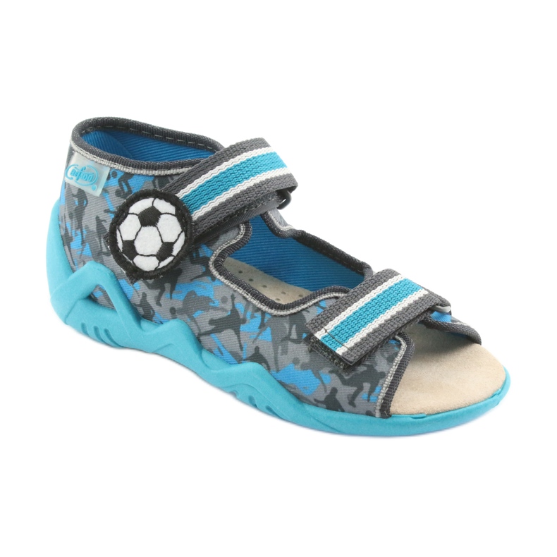 Befado gelbe Kinderschuhe 350P001 blau grau 1