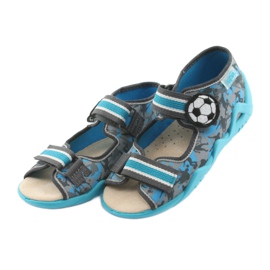Befado gelbe Kinderschuhe 350P001 blau grau 3