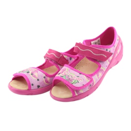 Befado Kinderschuhe PU 433X030 grün gelb rosa 3