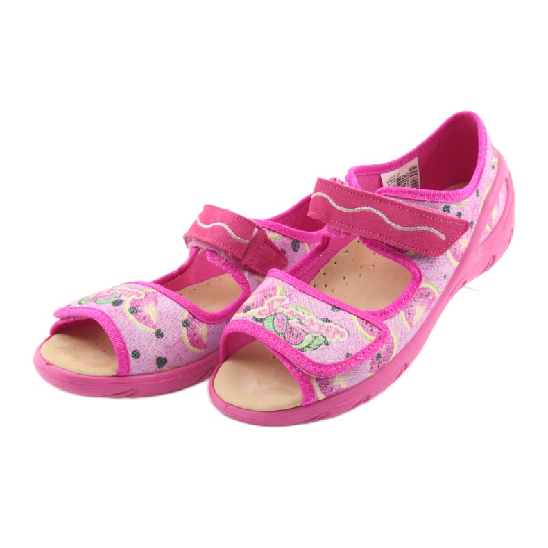Befado Kinderschuhe PU 433X030 grün gelb rosa 3