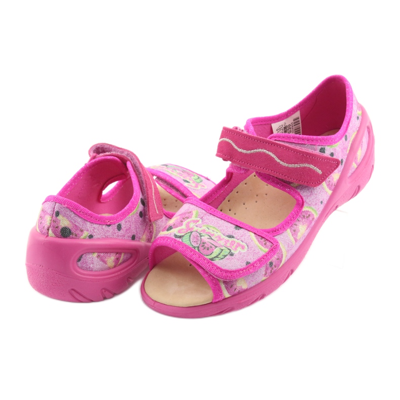 Befado Kinderschuhe PU 433X030 grün gelb rosa 4