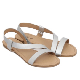 Silberne Sandalen für Damen 938 Silver grau 1