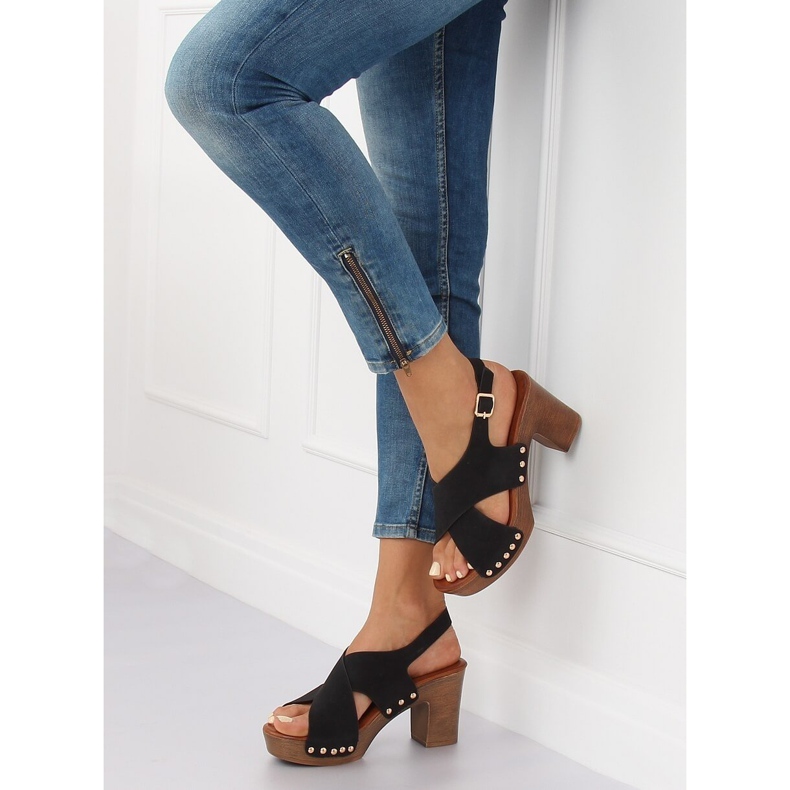 Sandalen ala Clogs schwarz D-131 Black 1