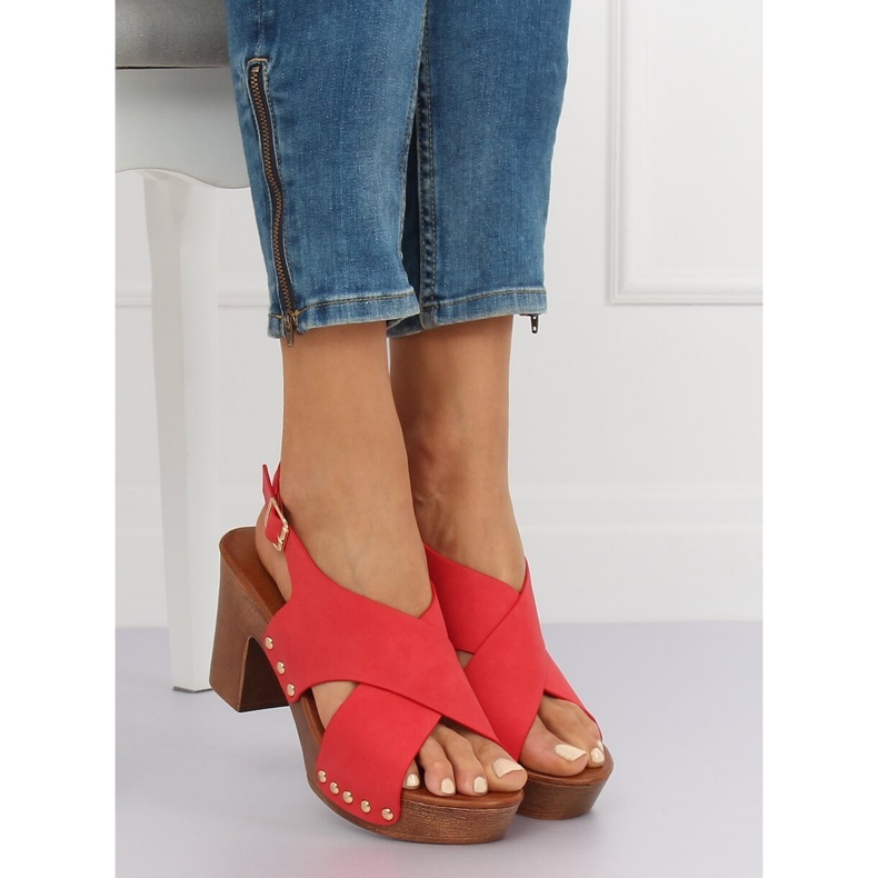 Sandalen ala rote Clogs D-131 Rot 2