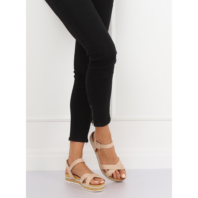 Beige Sandalen für Damen Y1521 Beige 1