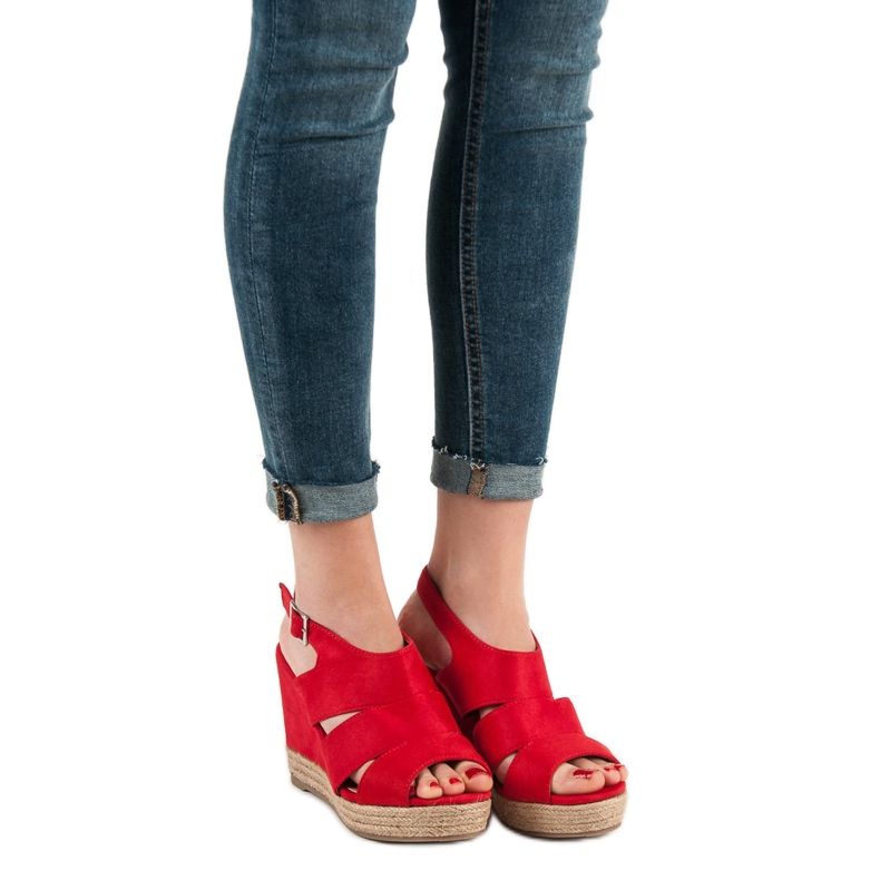 Best Shoes Espadrilles Rote Sandalen 2