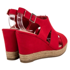 Best Shoes Espadrilles Rote Sandalen 1