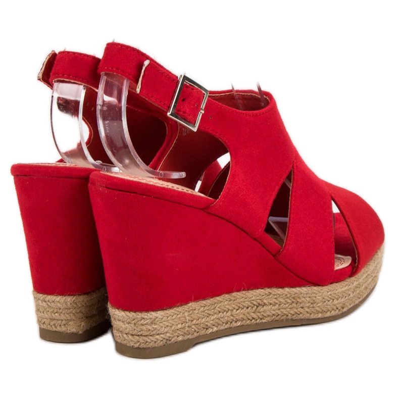 Best Shoes Espadrilles Rote Sandalen 1