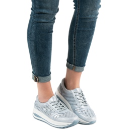 Filippo Brokatschuhe aus Leder blau 2